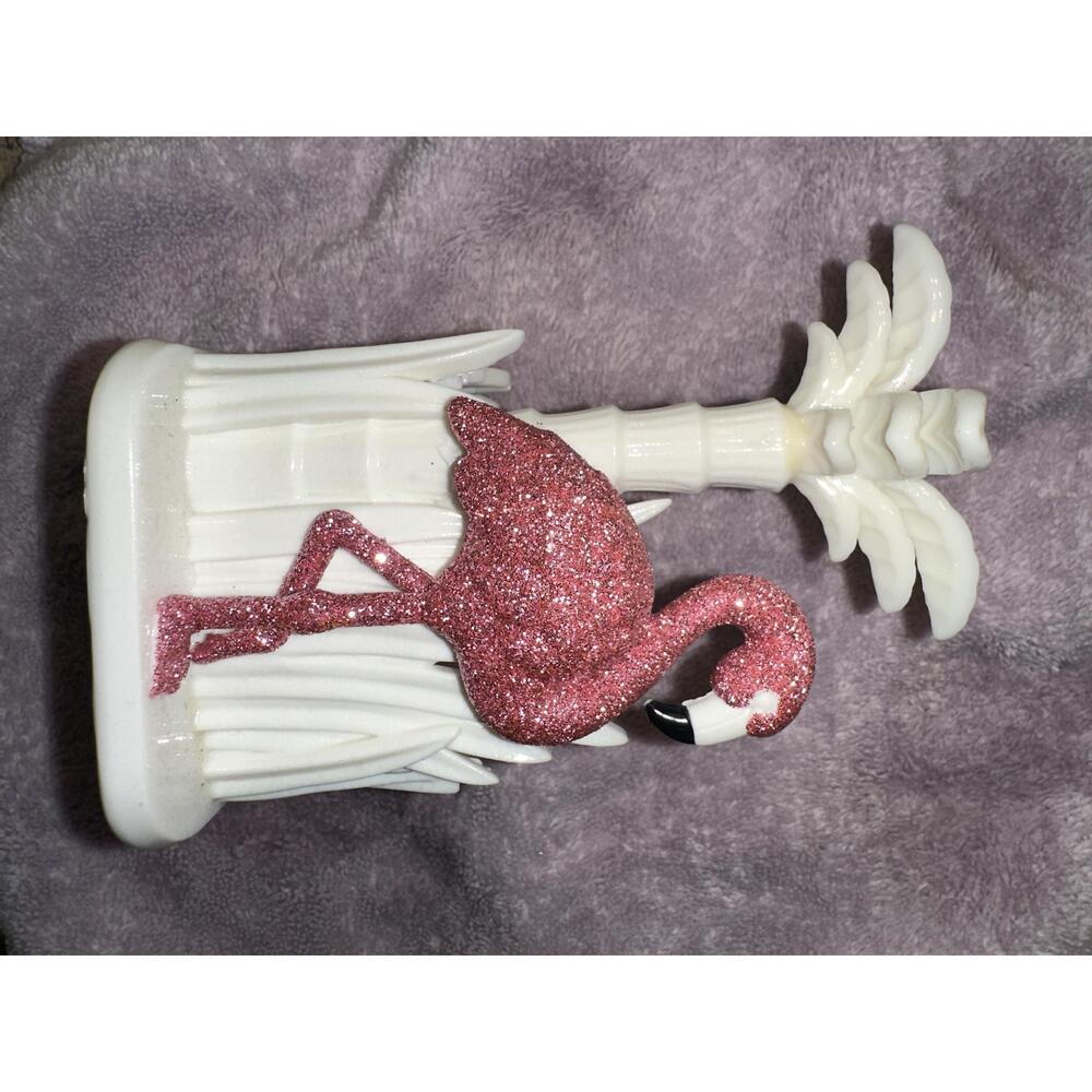 Bath and body works hand‎ soap holder Pink Glitter Flamingo Palm Chic